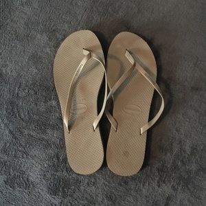 Havaianas Women's You Tan Leather Slim Flip-Flops